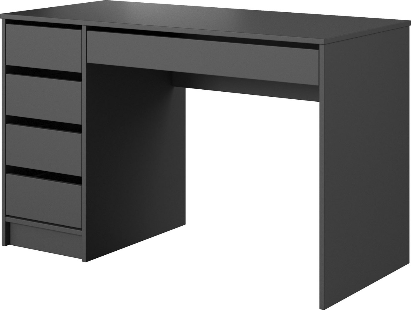 WFL GROUP Schreibtisch Korvi Arbeitstisch mit Stauraum, Links oder Rechts Montierbar (120 cm Breit), Computertisch, Bürotisch mit 5 Schubladen für Home Office von WFL GROUP
