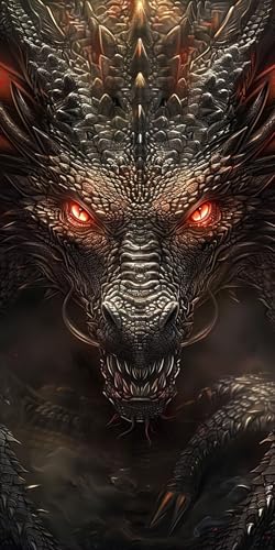 Drachen Diamond Painting Tier Diamond Painting Erwachsene Kinder, DIY 5D Runden Diamant Kunst Basteln Bastelset Erwachsene, für Schlafzimmer Wand Deko Wohnzimmer, Geschenke für Frauen 30x60cm Fde-2907 von WFLBDWOU