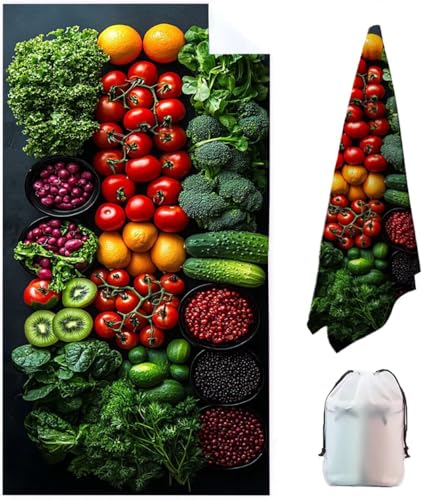 Essen Strandtuch Mikrofaser Badetuch Groß XXL 150x75 cm, Grün Outdoor Strandhandtuch Saunahandtuch Sandfrei Saunatuch Wasserabsorbierend Reisehandtuch Schnelltrocknend Damen Herren Duschhandtuch V4-3 von WFLBDWOU