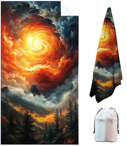 Himmel Strandtuch Mikrofaser Badetuch Groß XXL 200 x 100 cm, Gelb Outdoor Strandhandtuch Saunahandtuch Sandfrei Saunatuch Wasserabsorbierend Reisehandtuch Schnelltrocknend Herren Duschhandtuch 91-9 von WFLBDWOU