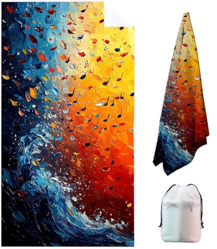 Schmetterling Mikrofaser Strandtuch Groß 160x80cm Gelb Outdoor Saunahandtuch mit Aufbewahrungstasche, Strandtuch badetuch Schnelltrocknend Sandfreie, Leichte Stranddecke für Strandausflüge, Yoga B2-C von WFLBDWOU