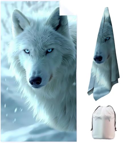 Tier Mikrofaser Strandtuch Groß 200x100cm Wolf Outdoor Saunahandtuch mit Aufbewahrungstasche, Strandtuch badetuch Schnelltrocknend Sandfreie, Leichte Stranddecke für Strandausflüge und Schwimmen N1-2 Tier Mikrofaser Strandtuch Groß 200x100cm Wolf Outdoor Saunahandtuch mit Aufbewahrungstasche, Strandtuch badetuch Schnelltrocknend Sandfreie, Leichte Stranddecke für Strandausflüge und Schwimmen N1-2 von WFLBDWOU