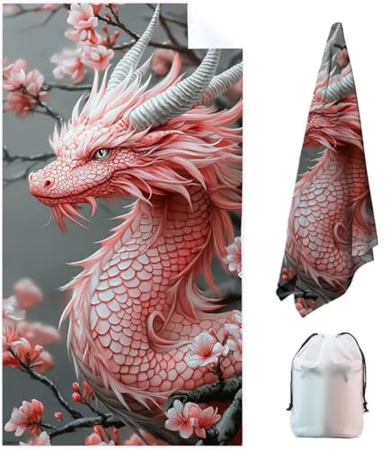 Tier Strandtuch Mikrofaser Badetuch Groß XXL 160 x 80 cm, Rosa Outdoor Strandhandtuch Saunahandtuch Sandfrei Saunatuch Wasserabsorbierend Reisehandtuch Schnelltrocknend Damen Herren Duschhandtuch 1J-5 von WFLBDWOU