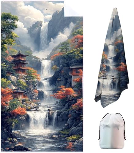 Wasserfalls Strandtuch Mikrofaser Badetuch Groß XXL 180 x 80 cm, Grau Outdoor Strandhandtuch Saunahandtuch Sandfrei Wasserabsorbierend Reisehandtuch Schnelltrocknend Damen Herren Duschhandtuch 1U-3 Wasserfalls Strandtuch Mikrofaser Badetuch Groß XXL 180 x 80 cm, Grau Outdoor Strandhandtuch Saunahandtuch Sandfrei Wasserabsorbierend Reisehandtuch Schnelltrocknend Damen Herren Duschhandtuch 1U-3 von WFLBDWOU