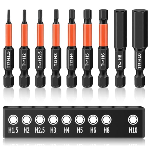 9 Hex Schraubendreher Bit Set, Magnetische Hexagon Innensechskant Bits 50mm Langer Sechskant Bitsatz 1/4 Sechskantschaft S2 Inbus Bitsatz für Akkuschrauber Elektrische Handbohrmaschinen(H1,5-10) 9 Hex Schraubendreher Bit Set, Magnetische Hexagon Innensechskant Bits 50mm Langer Sechskant Bitsatz 1/4 Sechskantschaft S2 Inbus Bitsatz für Akkuschrauber Elektrische Handbohrmaschinen(H1,5-10) von WFPPSK