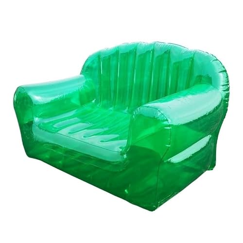 WFXXZL Aufblasbarer Stuhl/Sofa-Sitz for Kinder und Erwachsene, Aufblasbar Klar Double Person Sofa Blow UP Stühle Tragbare Camping-Couches Aufblasbare Terrassenmöbel (Color : Green) von WFXXZL