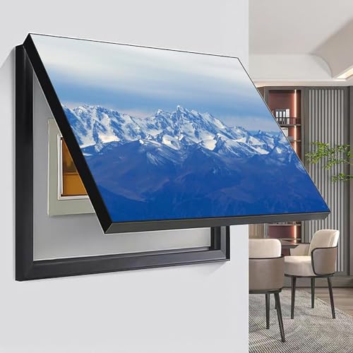 WFXXZL Wandmontierte Schalttafelabdeckung Zähler verstecken Stromzähler Zählerkasten Dekorativ Malerei Zählerkasten Dekorativ Malerei Elektrischer Zählerkasten Abdeckung(White Blue,60x40cm) von WFXXZL