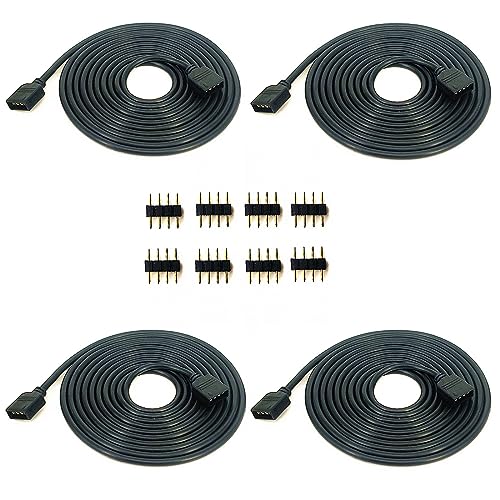 WFYZQLJE 4-polige schwarze 2,0 m RGB-Kabelverlängerung, LED 4-poliger Stecker für 5050 3528 RGB LED-Lichtleiste WFYZQLJE 4-polige schwarze 2,0 m RGB-Kabelverlängerung, LED 4-poliger Stecker für 5050 3528 RGB LED-Lichtleiste von WFYZQLJE