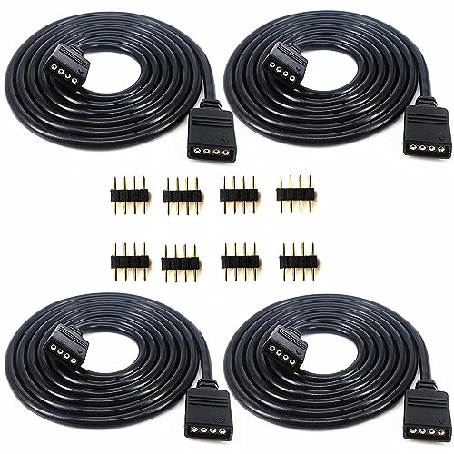 WFYZQLJE 4pcs 4pin Schwarz 3.28FT 4pin RGB Kabel Verlängerungskabel Lichtleiste Kabel Verbindungskabel LED 4pin Stecker für 5050 3528 RGB LED Lichtleiste WFYZQLJE 4pcs 4pin Schwarz 3.28FT 4pin RGB Kabel Verlängerungskabel Lichtleiste Kabel Verbindungskabel LED 4pin Stecker für 5050 3528 RGB LED Lichtleiste von WFYZQLJE