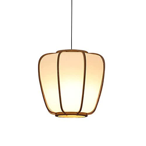 Kreative nostalgische Pendelleuchte Vintage Natural Bamboo Weaving Kronleuchter E27 Handmade Rattan Wicker Hängelampe Minimalistische Pendelleuchte für Restaurant Bar Hotel Schlafzimmer Wohnzimmer von WFZRXFC