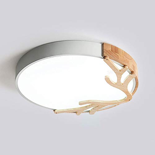 LED Unterputz-Deckenleuchte Moderne kreative Geweih-Deckenleuchte Nordic Log Border Runde Deckenbeleuchtung Dreifarbige, einstellbare Leuchte, die für den Eingang zum Balkonkorridor geeignet ist von WFZRXFC