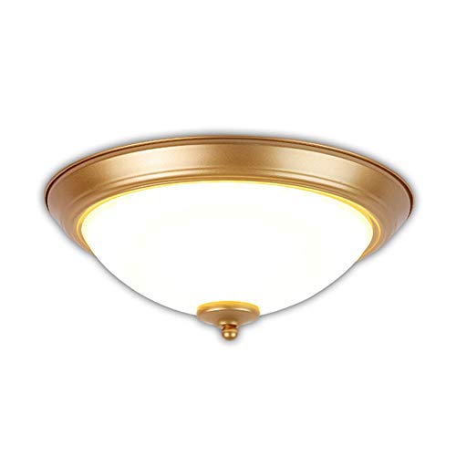 LED Unterputz-Deckenleuchte Vintage-Stil Goldene Eisen Deckenleuchte Glas Lampenschirm Innen mit gleichmäßiger Lichtdurchlässigkeit Dimmbar 3 Farbtemperaturen in einem Licht im Arbeitszimmer verwendet von WFZRXFC