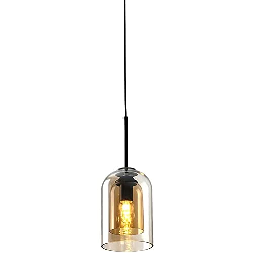 Moderne LED-Pendelleuchte Einzelkopf mit doppeltem Glasschirm, Lichtquelle E27, verstellbare Deckenleuchte, Schlafzimmer-Pendelleuchte, Beleuchtung, Pendelleuchte für Esszimmer, Schlafzimmer, Hotel, B Moderne LED-Pendelleuchte Einzelkopf mit doppeltem Glasschirm, Lichtquelle E27, verstellbare Deckenleuchte, Schlafzimmer-Pendelleuchte, Beleuchtung, Pendelleuchte für Esszimmer, Schlafzimmer, Hotel, B von WFZRXFC
