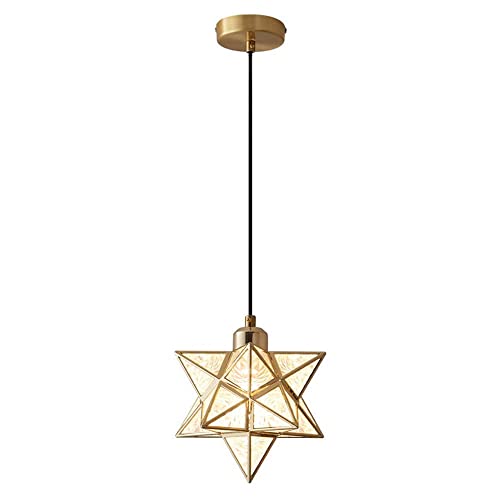 Nordic Moravian Star Pendelleuchte E27 Pendelleuchten mit PVC-Lampenschirm Decke hängender Kronleuchter-Schatten für Korridor-Gang-Treppenhaus-Eingang Hauptbeleuchtungs-Dekoration von WFZRXFC