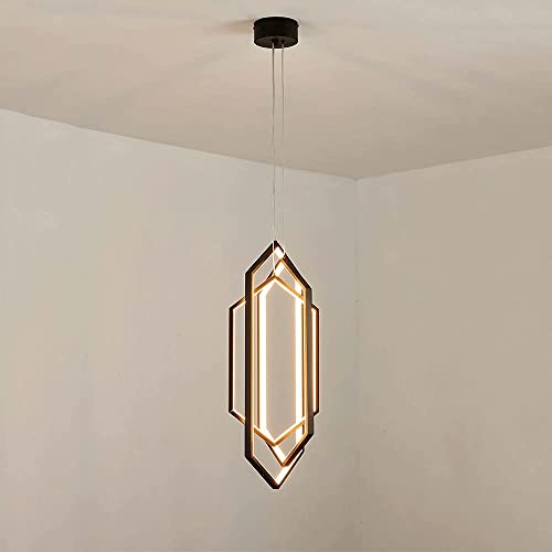 WFZRXFC Postmodern Geometrie Pendelleuchte LED Aufhängung Draht Lichter Nordeuropa Single HeadPendant Light Schwarz Hauptbeleuchtung Für Wohnzimmer Esszimmer Schlafzimmer Hotel Club Beleuchtung von WFZRXFC