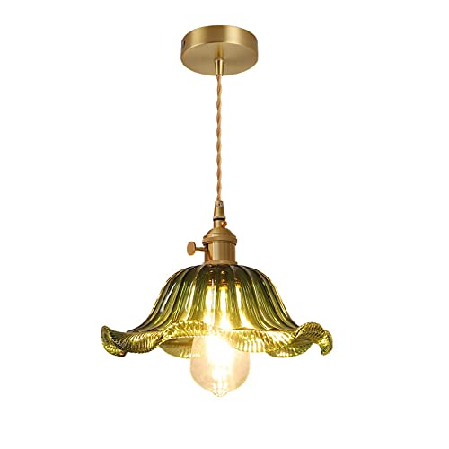 Retro Einzelkopf einfache Innenpendelleuchten Lampenhalter aus Goldmessing. Hängende Beleuchtung Höhenverstellbare Deckenleuchte aus Glasschirm/Hängedraht Garderobenbeleuchtung am Nachttisch im Eingan Retro Einzelkopf einfache Innenpendelleuchten Lampenhalter aus Goldmessing. Hängende Beleuchtung Höhenverstellbare Deckenleuchte aus Glasschirm/Hängedraht Garderobenbeleuchtung am Nachttisch im Eingan von WFZRXFC