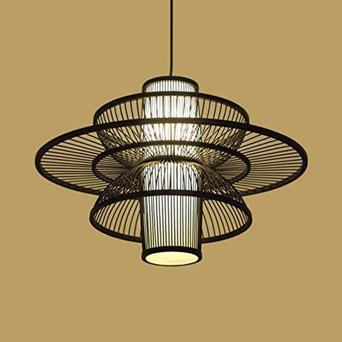 WFZRXFC 1 Licht LED Pendelleuchte Multi Tiers Deckenpendelleuchte Moderne handgefertigte Bambus Hängeleuchte für Esszimmer Restaurant Wohnzimmer Heimbeleuchtung Dekoration von WFZRXFC