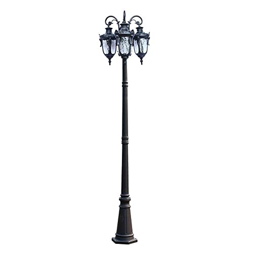 WFZRXFC 3-Köpfe E27 Europäische Landschaftslaterne wasserdichte regenfeste Hochmast-Säulenlampe Traditionelle viktorianische Außengarten-Straßenlaterne Glasaußensäulen-Stehlampe Patio Path Post Light WFZRXFC 3-Köpfe E27 Europäische Landschaftslaterne wasserdichte regenfeste Hochmast-Säulenlampe Traditionelle viktorianische Außengarten-Straßenlaterne Glasaußensäulen-Stehlampe Patio Path Post Light von WFZRXFC