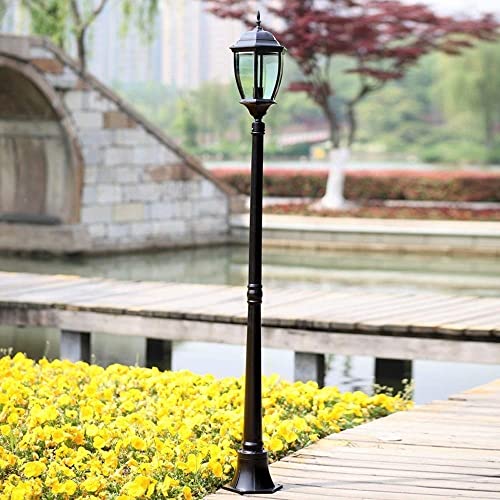 WFZRXFC Aluminium 180 cm Europäische Laterne Glas Außensäule Licht Tradition Antike wasserdichte Regenfeste Straßenpfostenleuchte E27 Dekoration Pollerlampe Garten Rasen Landschaft Stehlampe von WFZRXFC