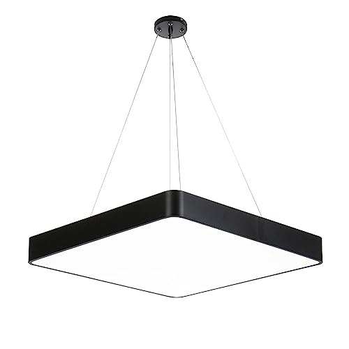 WFZRXFC Einfache quadratische LED-Kronleuchter, Metall-Acryl-Lampenschirm, Mall-Pendelleuchte, Laden-Hängeleuchte, kommerzielle ultrahelle 52-W-Schießlichter, Schach-Deckenleuchte von WFZRXFC