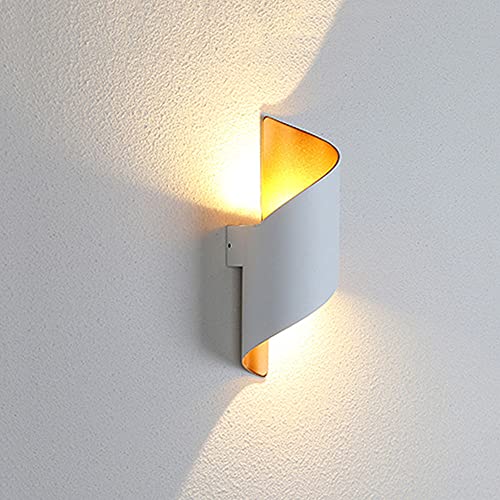 WFZRXFC Modernes einfaches zylindrisches Auf- und Ablicht Goldene Innenwand-Design Wandleuchte S Warmes Licht 3000K Terrassenlicht Für Außenwand Terrasse Haustür Garten Wandleuchte von WFZRXFC