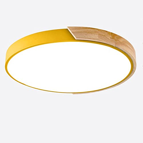 WFZRXFC Nordic Creative Colour Circle Deckeneinbauleuchte LED mit Holzdekor-Deckenlampe Weißes Licht 6000K ist nicht verstellbare Deckenleuchten Waschküche, Badezimmer, Schlafzimmerbeleuchtung von WFZRXFC