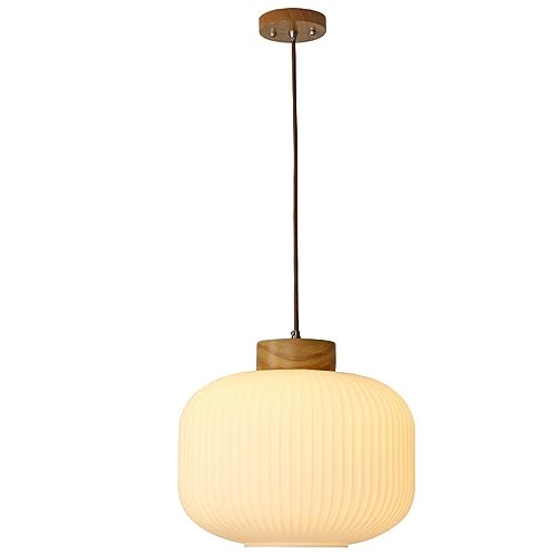 Nordic Modern White Pendelleuchte Glas Lampenschirm Massivholz Lampenkopf Hängelampe Länge 30 cm Höhe 25 cm Kann in Kücheninsel, Wohnzimmer, Schlafzimmer LED-Kronleuchter verwendet Werden Nordic Modern White Pendelleuchte Glas Lampenschirm Massivholz Lampenkopf Hängelampe Länge 30 cm Höhe 25 cm Kann in Kücheninsel, Wohnzimmer, Schlafzimmer LED-Kronleuchter verwendet Werden von WFZRXFC