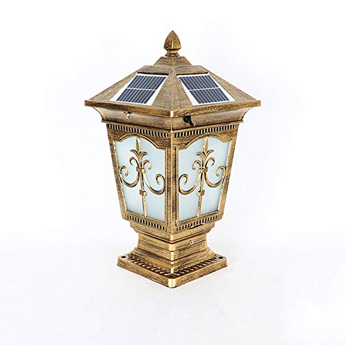 WFZRXFC Solar Outdoor Post Leuchte IP54 wasserdichte Innenhof Post Laterne Garten Villa Haustür Dekoration Straßenlaterne Dämmerung bis Morgendämmerung Säule Licht von WFZRXFC