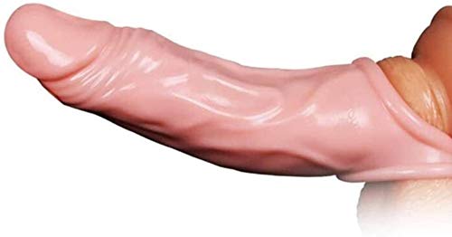 WFbag Realistischer Dildo Penishülle Extender Mit Hodenschlaufe, Silicone Dick Erotik Penis Vergrößerung Sleeve Zur Penisverlängerung & Erektionssteigerung für Männer Wiederverwendbarer von WFbag