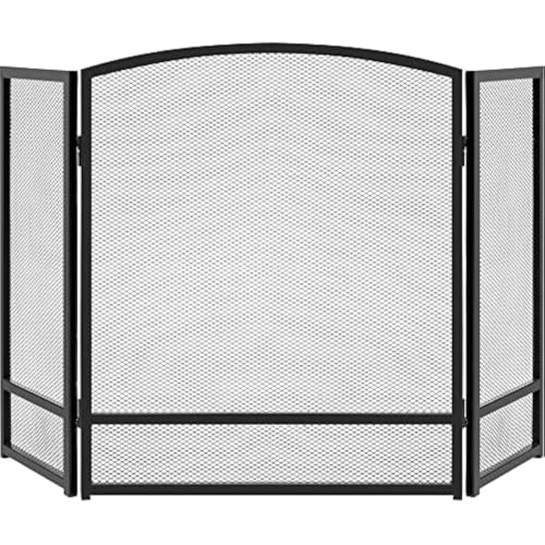 47,5 x 27,25 Zoll 3-Platten-Kamingitter aus einfachem Stahlgeflecht, Funkenschutzgitter for die Heimdekoration im Wohnzimmer Feuerfunkenschutz von WFchenj222-6