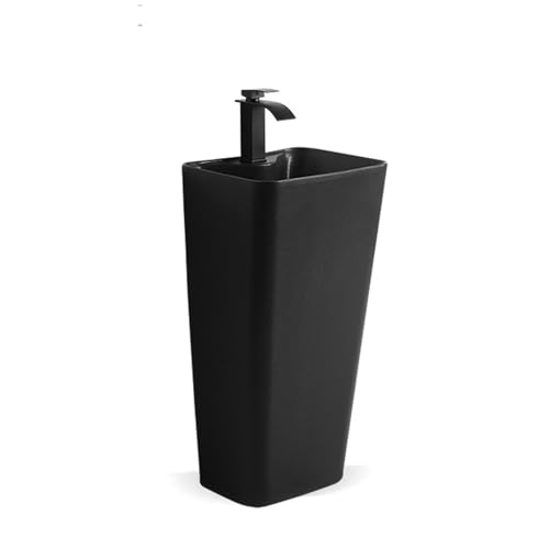 Freistehendes Waschbecken Badezimmer Keramik Standwaschbecken mit Wasserhahn und Ablaufgarnitur Retro Integriertes Waschbecken von WFchenj222-6