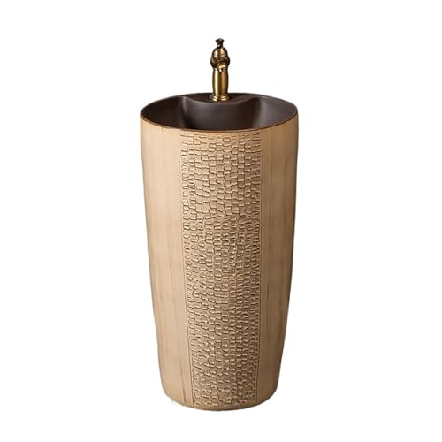 Freistehendes Waschbecken Home Badezimmer Standwaschbecken Hotel Keramik Waschbecken mit Wasserhahn und Abfluss von WFchenj222-6