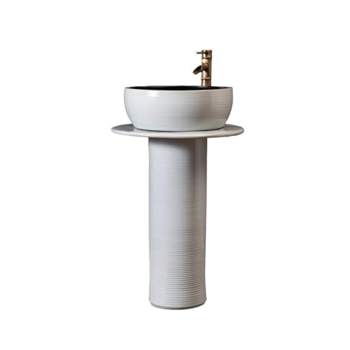 Freistehendes Waschbecken Home Badezimmer Standwaschbecken mit Wasserhahn und Abfluss Keramik Freistehendes Waschbecken Home Badezimmer Standwaschbecken mit Wasserhahn und Abfluss Keramik von WFchenj222-6