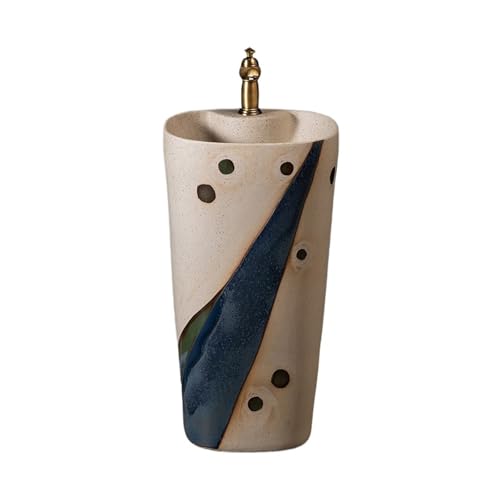Freistehendes Waschbecken Outdoor Garten Standwaschbecken Badezimmer Keramik Waschbecken mit Wasserhahn und Ablaufgarnitur von WFchenj222-6