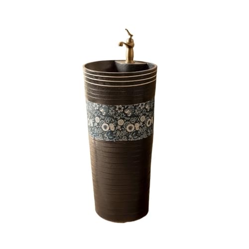 Freistehendes Waschbecken Retro-Standwaschbecken mit Wasserhahn und Abflussset, Keramik-Balkon-Badezimmerwaschbecken Freistehendes Waschbecken Retro-Standwaschbecken mit Wasserhahn und Abflussset, Keramik-Balkon-Badezimmerwaschbecken von WFchenj222-6