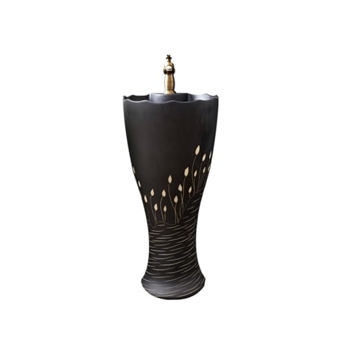 Freistehendes Waschbecken Vintage Badezimmer-Waschbecken mit Wasserhahn und Abfluss-Set, freistehendes Keramikwaschbecken Freistehendes Waschbecken Vintage Badezimmer-Waschbecken mit Wasserhahn und Abfluss-Set, freistehendes Keramikwaschbecken von WFchenj222-6