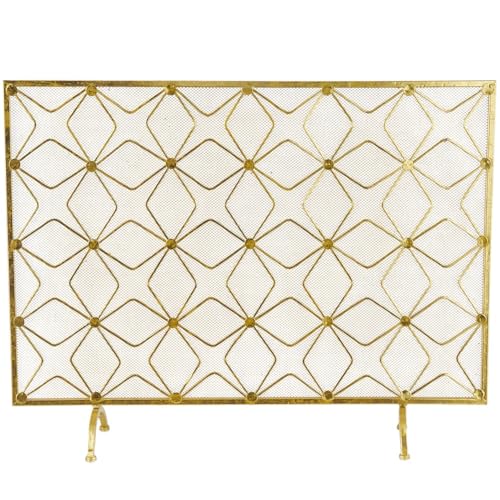 Geometrischer Kaminschirm mit Einzelplatte und Trennwand aus Maschennetz, goldenes Metallsternmuster Feuerfunkenschutz Geometrischer Kaminschirm mit Einzelplatte und Trennwand aus Maschennetz, goldenes Metallsternmuster Feuerfunkenschutz von WFchenj222-6
