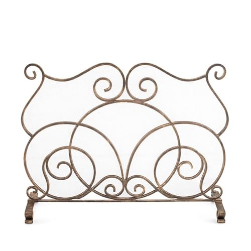 Goldene Vintage Kamin Dekorative Bildschirm Flamme Leitplanke Isolation Abdeckung Hause Dekoration Feuerfunkenschutz von WFchenj222-6