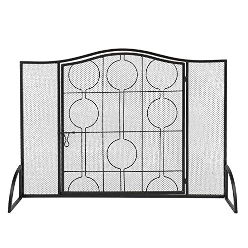 Kaminschirm, Einzeltür, gebogene Oberseite, dünne Linie, rund, dekorativ, Eisen, 102 x 20 74 cm Feuerfunkenschutz Kaminschirm, Einzeltür, gebogene Oberseite, dünne Linie, rund, dekorativ, Eisen, 102 x 20 74 cm Feuerfunkenschutz von WFchenj222-6
