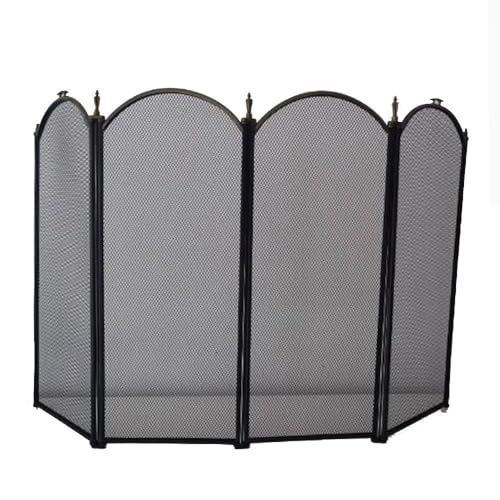 Kaminschirmgitter, Werkzeugzaun, Trennwand, Eisen, Faltschirm, dekorativer Rahmen, Zaunschutz, 50"(L) x 31,5(H) Feuerfunkenschutz von WFchenj222-6