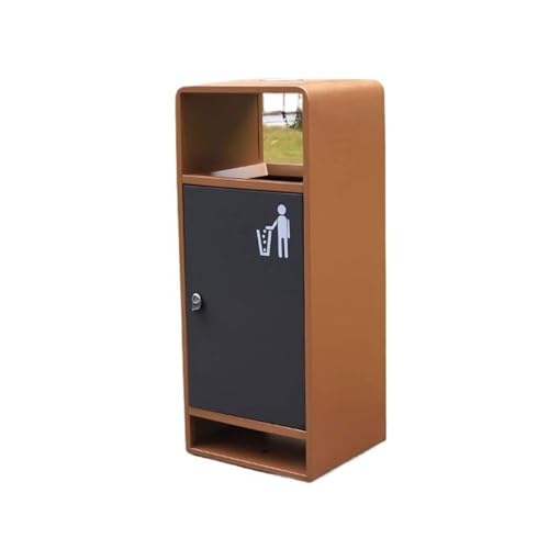 Mülleimer für Terrasse Abschließbarer Mülleimer, Metall-Mülleimer mit Aschenbecher for öffentliche Innen- und Außenbereiche Outdoor-Mülleimer von WFchenj222-6