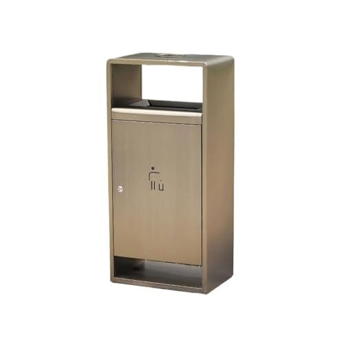 Mülleimer für Terrasse Abschließbarer Mülleimer for den Innen- und Außenbereich, öffentlicher Raucherbereich, Mülleimer aus Edelstahl mit Aschenbecher Outdoor-Mülleimer von WFchenj222-6