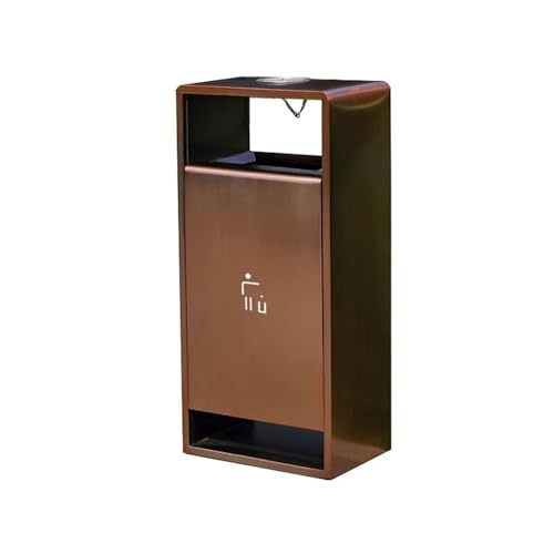 Mülleimer für Terrasse Outdoor Light Luxus Mülleimer mit Aschenbecher Raucherbereich Metall Mülleimer Outdoor-Mülleimer von WFchenj222-6