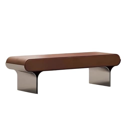 Ottomane fürs Schlafzimmer Italienische Edelstahl-Bett-Sofa-Bank Schlafzimmer Licht Luxus Weiche Lange Bank High-End-Tür-Schuhbank(Bruin) von WFchenj222-6