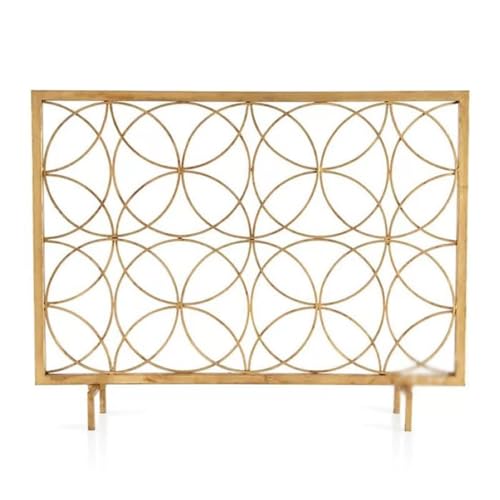 Single-sided Fireplace Screen Iron Decorative Home With Mesh Guardrail Living Room European Partition Feuerfunkenschutz(Gold) von WFchenj222-6