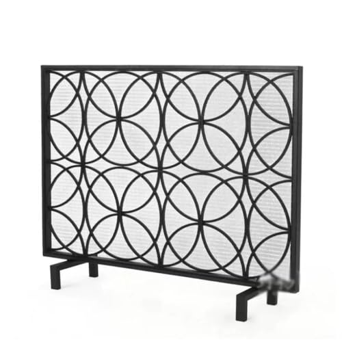 Single-sided Fireplace Screen Iron Decorative Home With Mesh Guardrail Living Room European Partition Feuerfunkenschutz(Schwarz) von WFchenj222-6