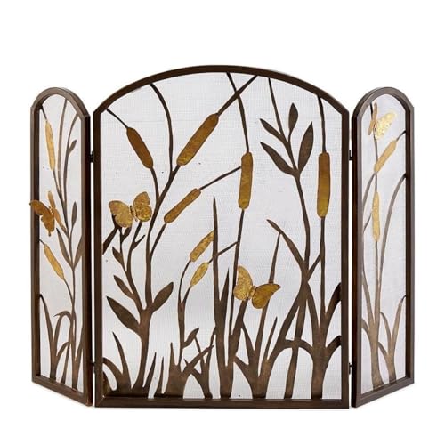 Vintage Golden Cattail Butterfly Kaminschirm Feuerfeste Abdeckung mit ausgehöhlter Trennwand for Heizen Feuerfunkenschutz Vintage Golden Cattail Butterfly Kaminschirm Feuerfeste Abdeckung mit ausgehöhlter Trennwand for Heizen Feuerfunkenschutz von WFchenj222-6