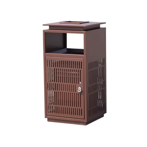 WFchenj222-6 Mülleimer für Terrasse Mülleimer aus Edelstahl for den Außenbereich, durchbrochener Mülleimer for den Eingang for Aufzug in der Hotellobby Outdoor-Mülleimer(Bruin) von WFchenj222-6