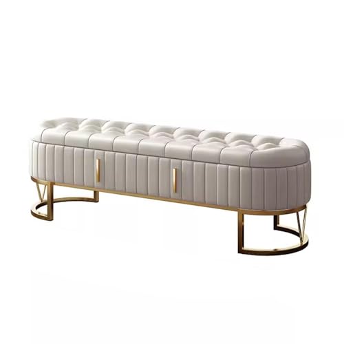 WFchenj222-6 Ottomane fürs Schlafzimmer Bank am Ende des Bettes, Schlafzimmer-Nachttischhocker, Nachttischcouch, Ankleidebank, Lange, Garderoben-Sofabank, Aufbewahrungsbank(Beige,Mittel) von WFchenj222-6
