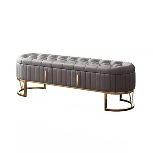 WFchenj222-6 Ottomane fürs Schlafzimmer Bank am Ende des Bettes, Schlafzimmer-Nachttischhocker, Nachttischcouch, Ankleidebank, Lange, Garderoben-Sofabank, Aufbewahrungsbank(Grigio,Klein) von WFchenj222-6